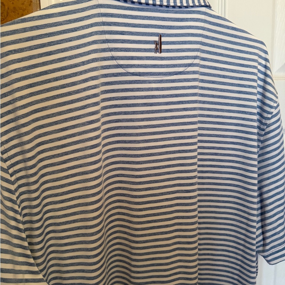johnnie-O Blue and White Striped Polo - Picture 4 of 4
